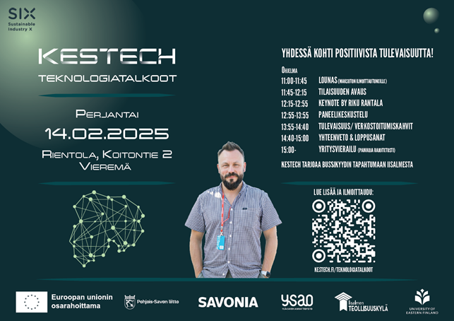 Teknologiatalkoot -tilaisuuden mainoskuva.
