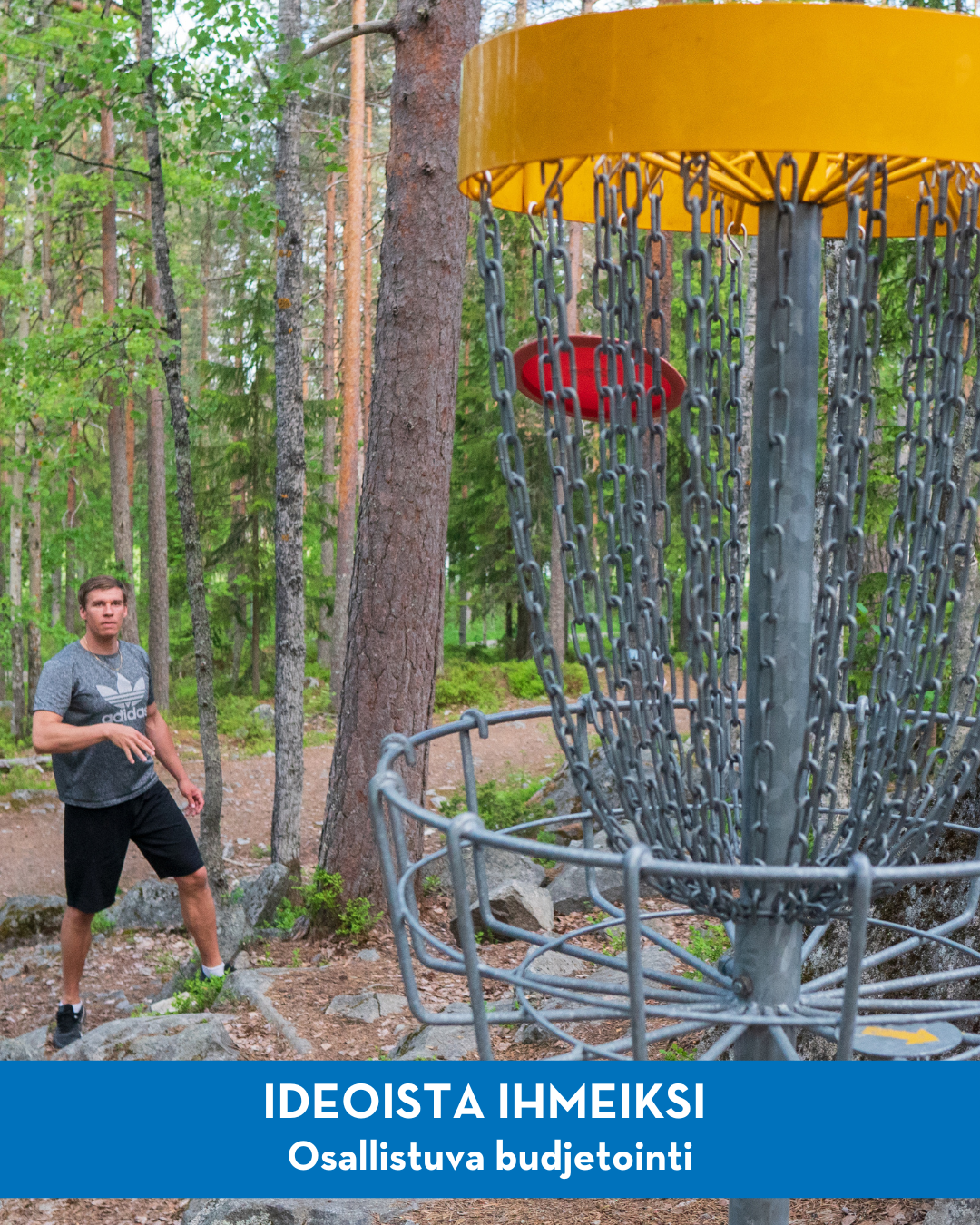Frisbeegolfkori ja heittäjä